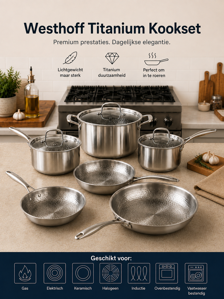 Westhoff® | Titanium Pannen & Kookgerei Set Pro