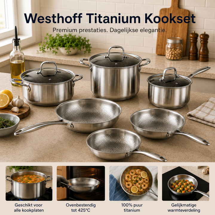 Westhoff® | Titanium Pannen & Kookgerei Set Pro